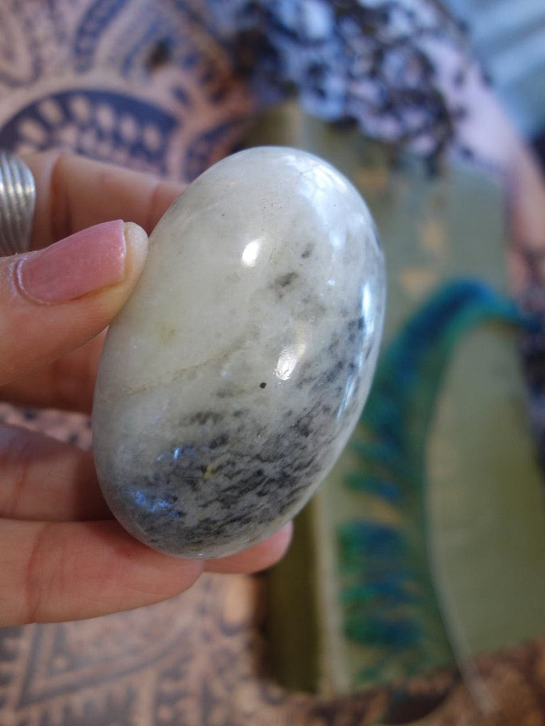 Hint of Blue Flash Moonstone Specimen - Earth Family Crystals
