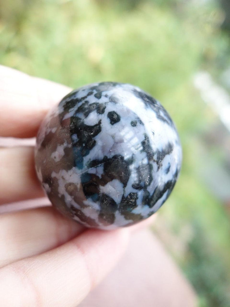 Hidden Golden Flashes Mystic Merlinite Sphere - Earth Family Crystals
