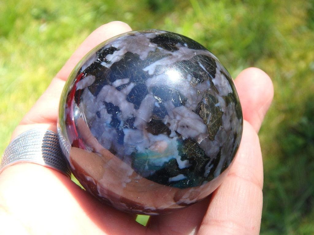 Golden Flashes~ Mysterious Mystic Merlinite Sphere - Earth Family Crystals