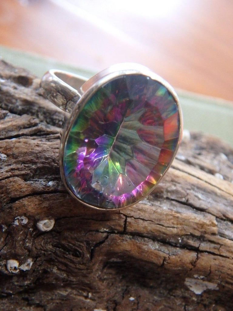 Mesmerizing Depth Mystic Topaz  Ring In Sterling Silver (Size 9.5) - Earth Family Crystals