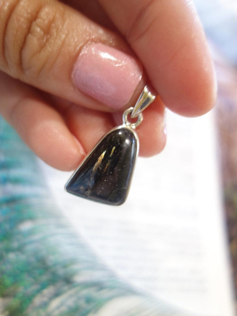 Lightening Flashes Nuummite Pendant In Sterling Silver (Includes Silver Chain) - Earth Family Crystals