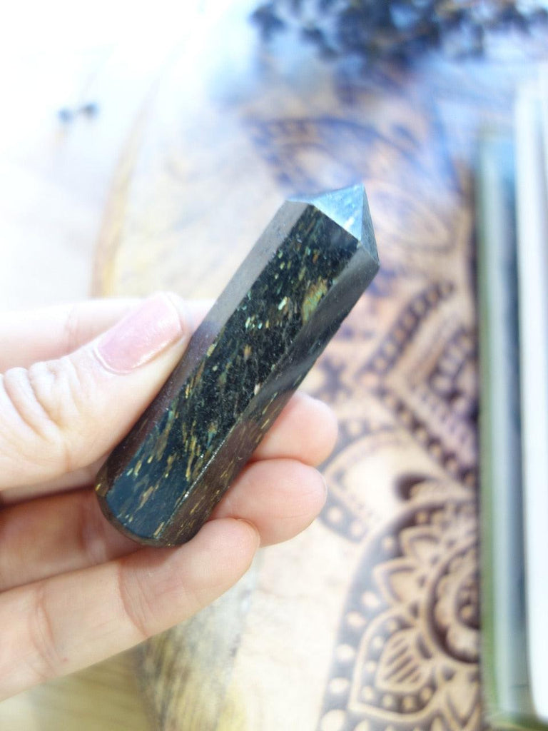 Massive Lightening Flash Storm Genuine Nuummite Wand - Earth Family Crystals