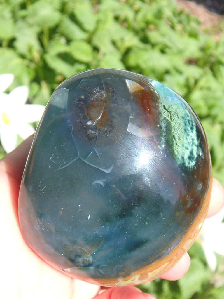 Creamy Orbs and Caves Madagascar Ocean Jasper Specimen - Earth Family Crystals