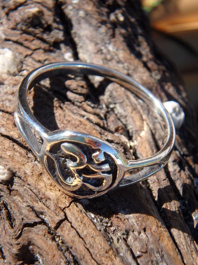 OHM Ring In Sterling Silver 1 - Earth Family Crystals