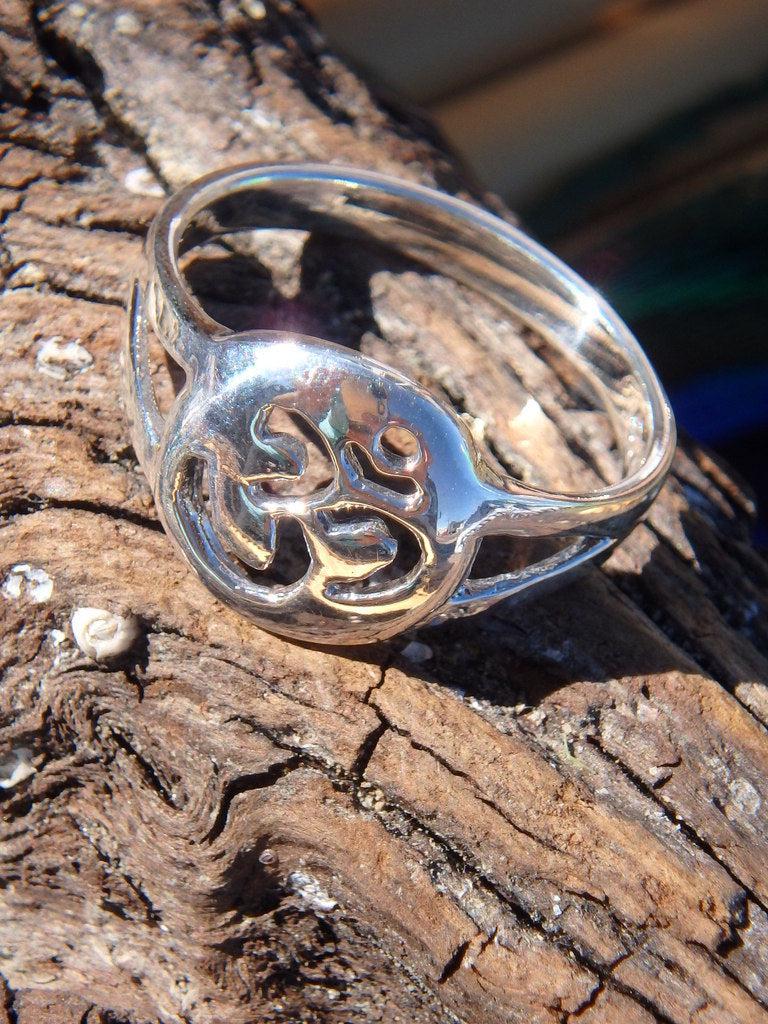 OHM Ring In Sterling Silver 2 - Earth Family Crystals