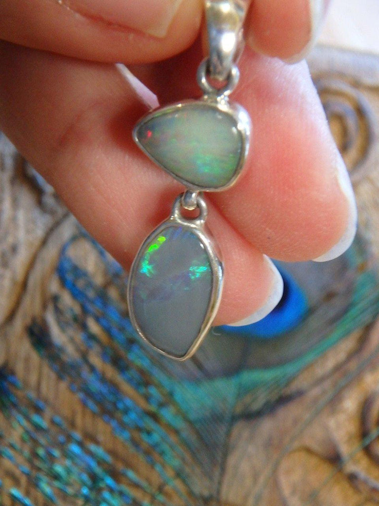 Amazing Australian Coober Pedy Opal Pendant In Sterling Silver (Includes Silver Chain) - Earth Family Crystals