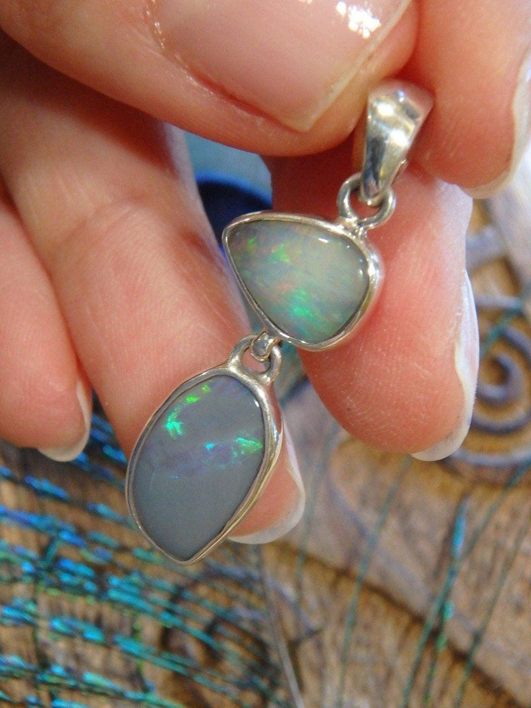 Amazing Australian Coober Pedy Opal Pendant In Sterling Silver (Includes Silver Chain) - Earth Family Crystals