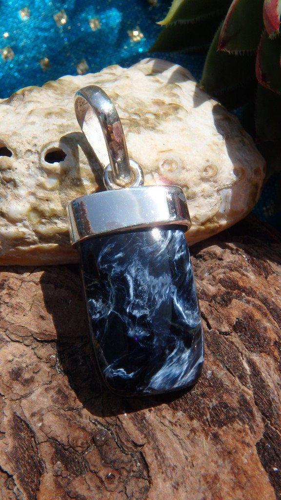 Blue Flashes Pietersite Gemstone Pendant In Sterling Silver (Includes Silver Chain) - Earth Family Crystals