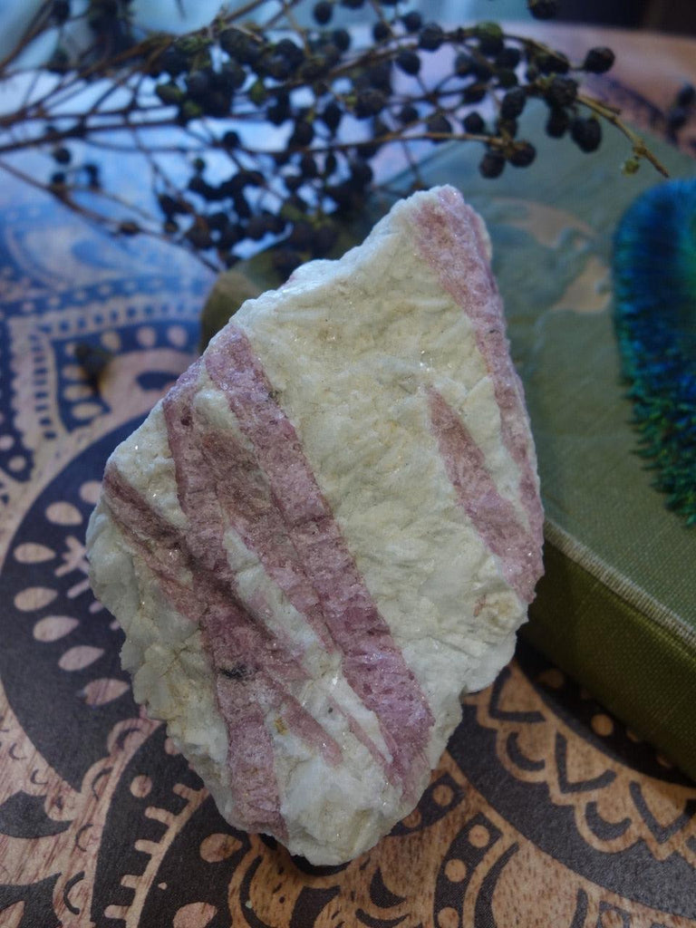 Heart Chakra Bliss! Large Pink Tourmaline Nestled in Creamy White Quartz Matrix - Earth Family Crystals