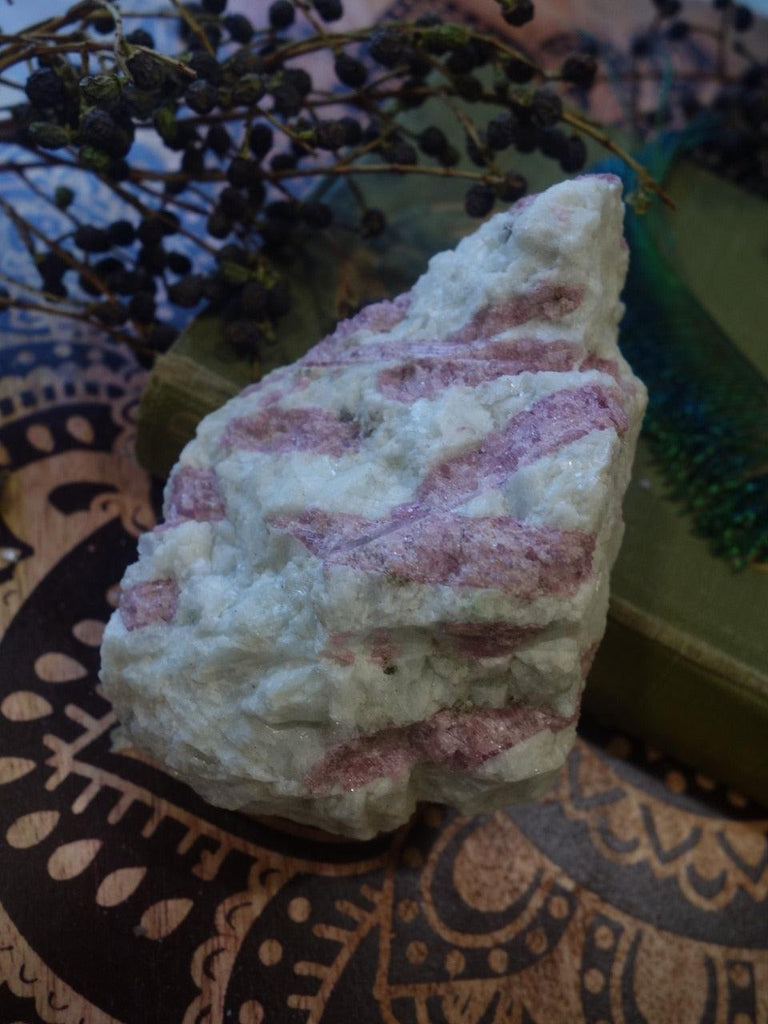Heart Chakra Bliss! Large Pink Tourmaline Nestled in Creamy White Quartz Matrix - Earth Family Crystals