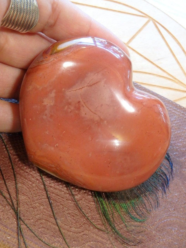 Pretty Polychrome Jasper Love Heart Carving - Earth Family Crystals