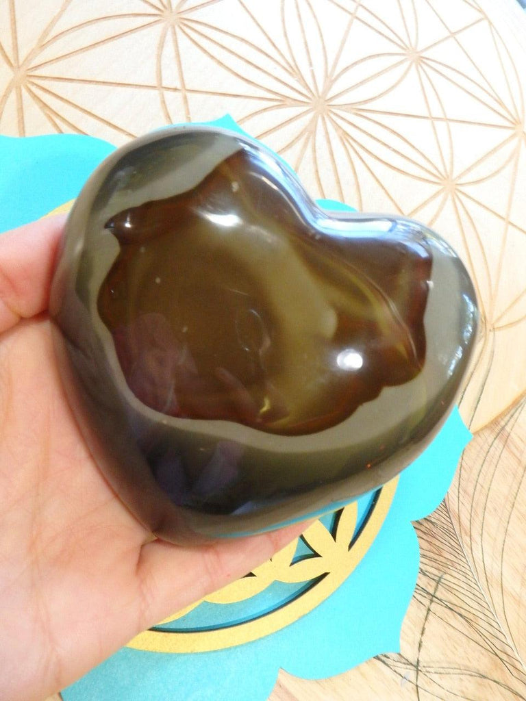 Incredible Puffy Polychrome Jasper Large Love Heart - Earth Family Crystals