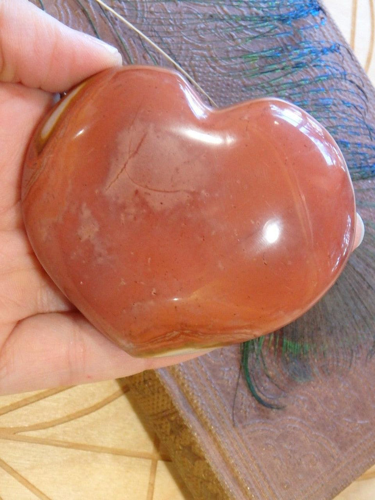 Pretty Polychrome Jasper Love Heart Carving - Earth Family Crystals