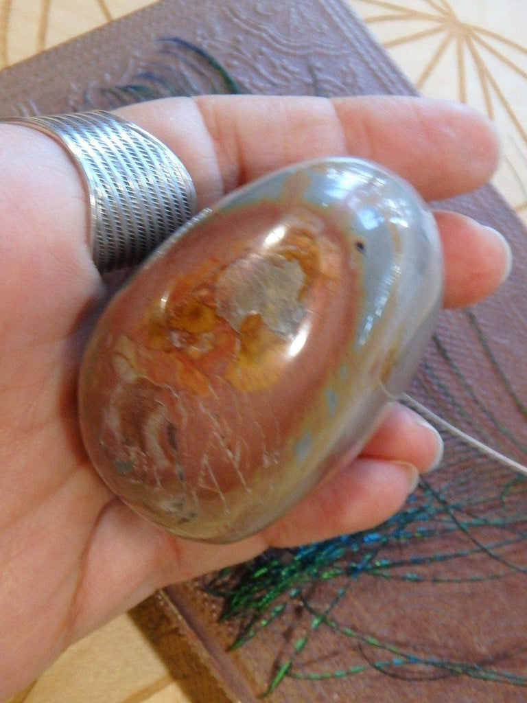 Creamy Colors Polychrome Jasper Palm Stone - Earth Family Crystals