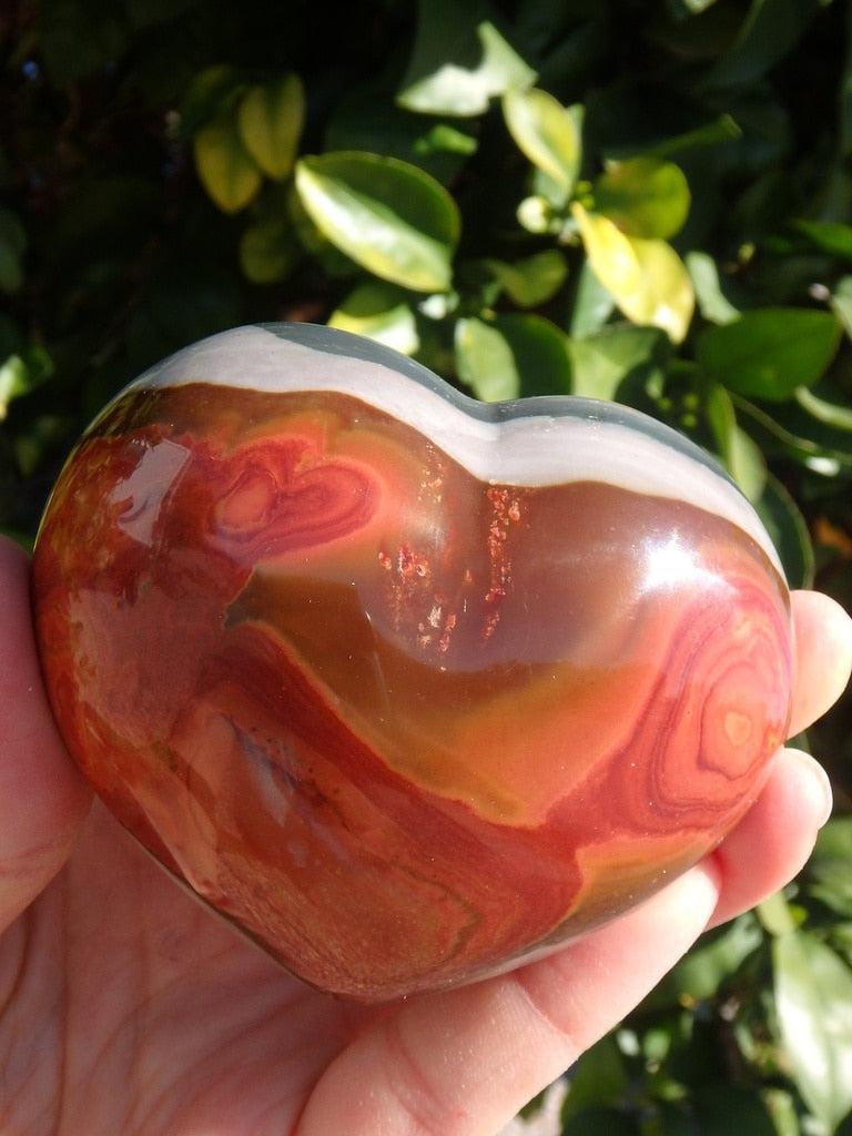Interesting 2 Sided Patterns Polychrome Jasper Heart - Earth Family Crystals