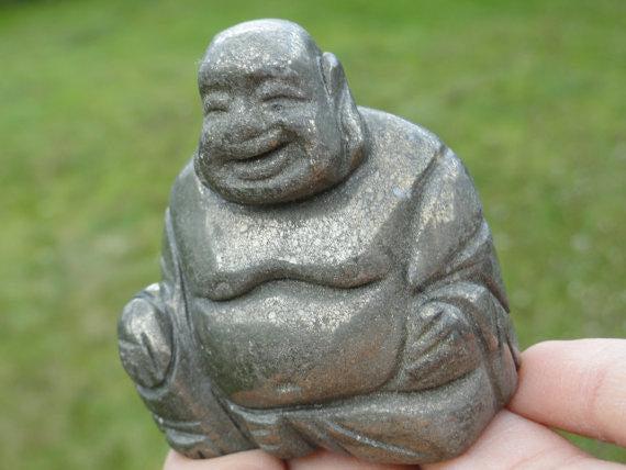 BUDDHA PYRITE CARVING~ - Earth Family Crystals