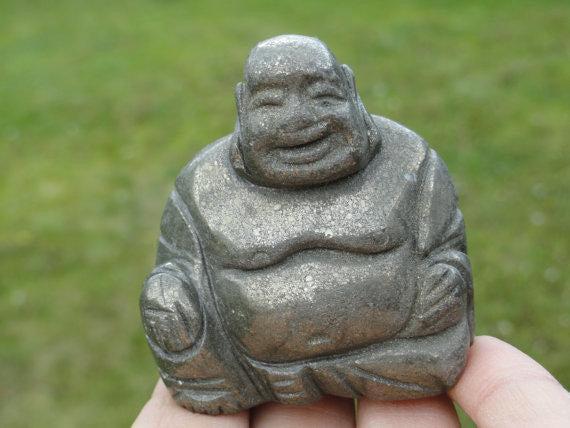 BUDDHA PYRITE CARVING~ - Earth Family Crystals