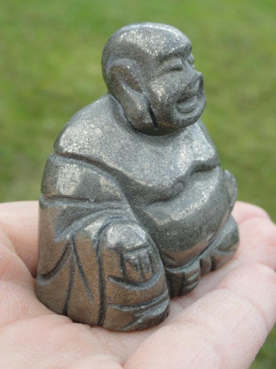 BUDDHA PYRITE CARVING~ - Earth Family Crystals