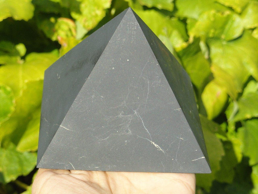 EMF Protective SHUNGITE PYRAMID With Pyrite Inclusions - Earth Family Crystals