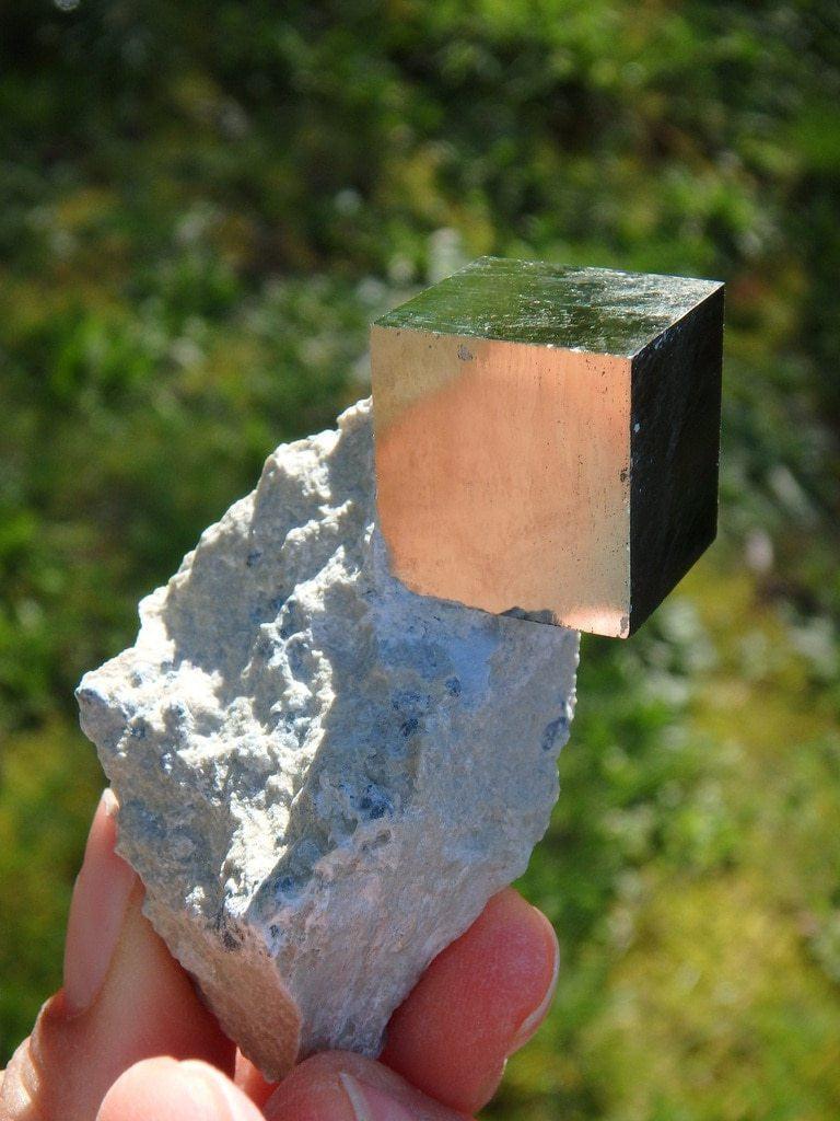 Absolutely Natural Cubic Pyrite in Matrix - Earth Family Crystals