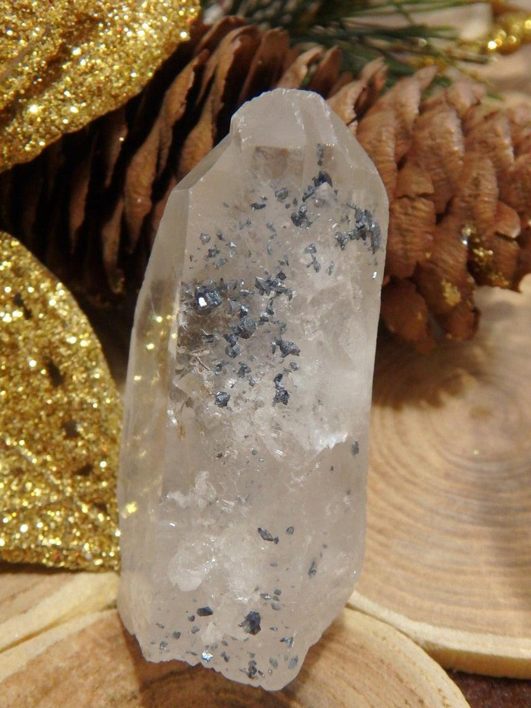 Quartz Point With Hematite Frosting From Brazil - Earth Family Crystals