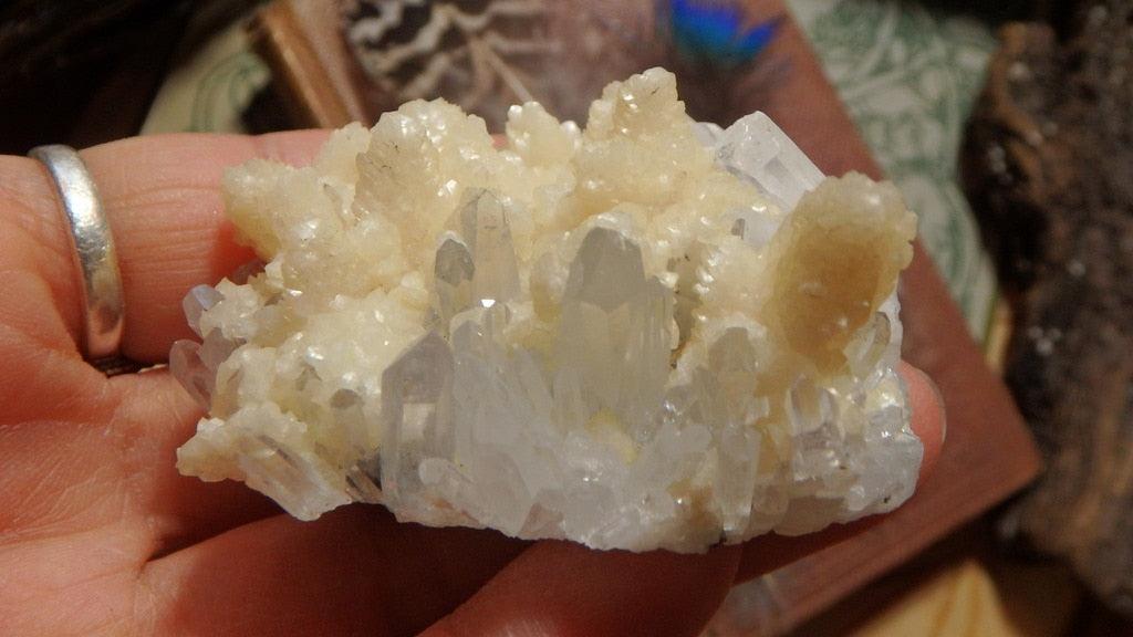 Interesting Creamy Yellow Calcite Frosted Over Clear Calcite From Romania - Earth Family Crystals