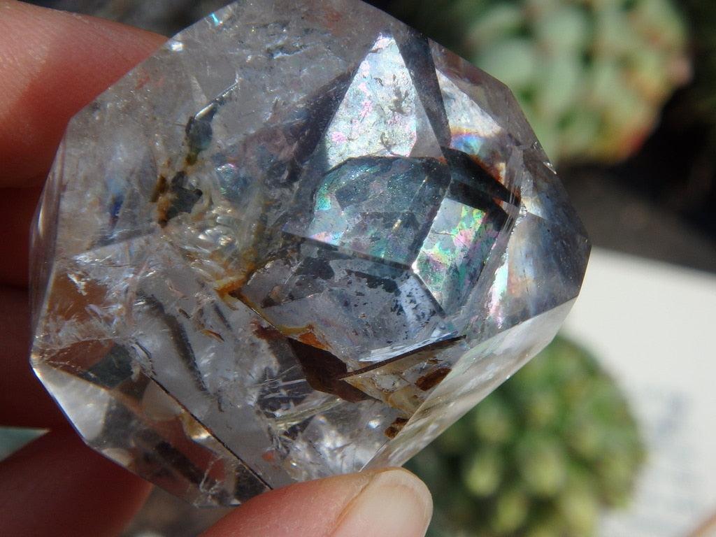 Outrageous Beauty! Rainbow Hematite Included Clear Quartz Free-Form From Brazil - Earth Family Crystals