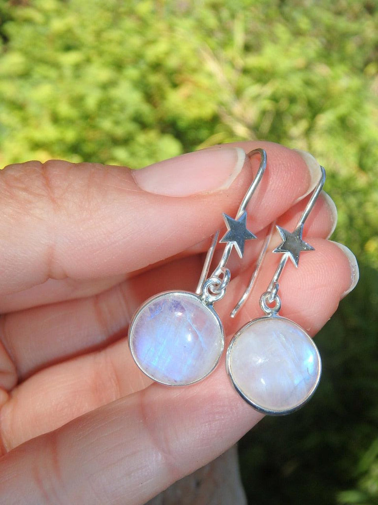 Rainbow Moonstone Dancing With The Stars Earrings in Sterling Silver - Earth Family Crystals