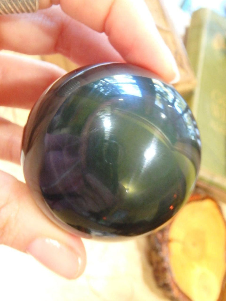 Mysterious Peekaboo Color Rainbow Obsidian Sphere - Earth Family Crystals