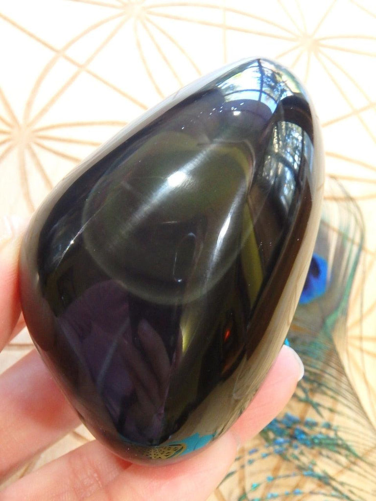 Mysterious Glow! Rainbow Obsidian Polished Specimen - Earth Family Crystals