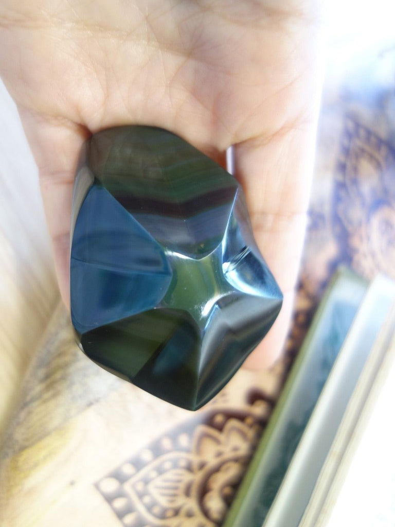 Pretty Star Bright Rainbow Obsidian Display Carving - Earth Family Crystals