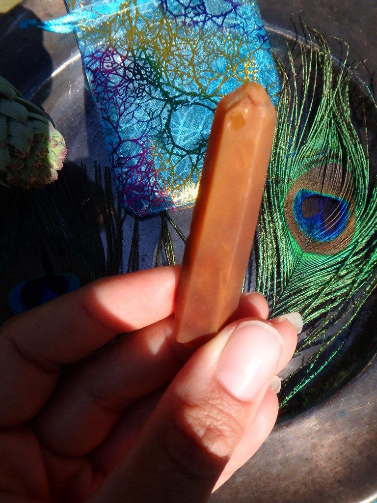 Saturated Red Hematite Quartz Point From Madagascar - Earth Family Crystals