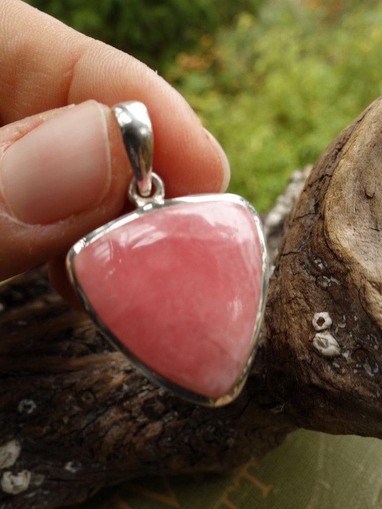 Reserved For Alesha D. Deep Pink Rhodochrosite Pendant In Sterling Silver (Includes Silver Chain) - Earth Family Crystals
