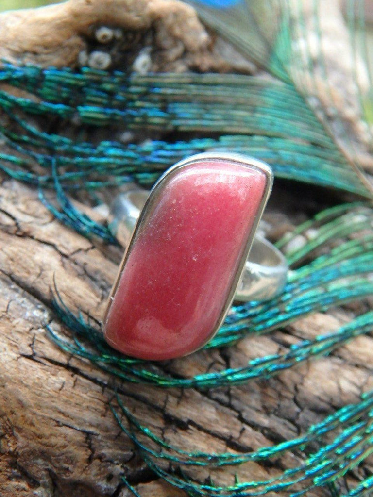 Cute Cranberry Red Rhodonite Ring In Sterling Silver (Size 6) - Earth Family Crystals