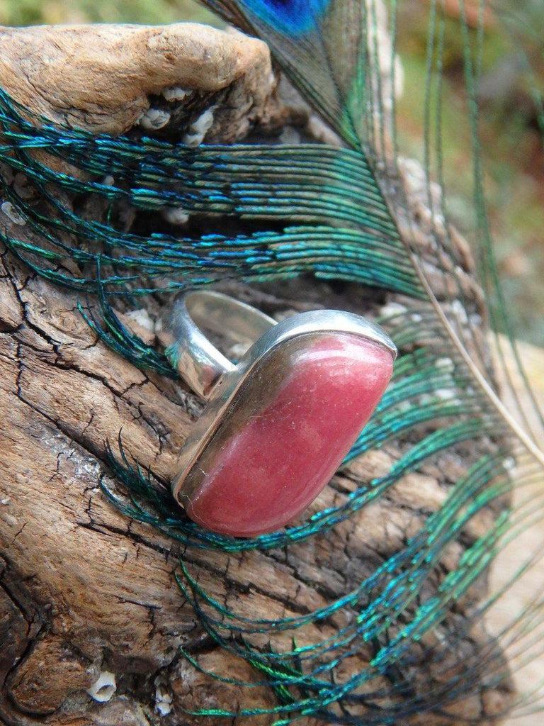 Cute Cranberry Red Rhodonite Ring In Sterling Silver (Size 6) - Earth Family Crystals