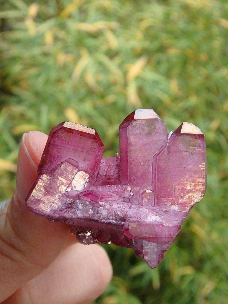 Cute Tabular Raspberry Rose Aura Quartz Specimen - Earth Family Crystals