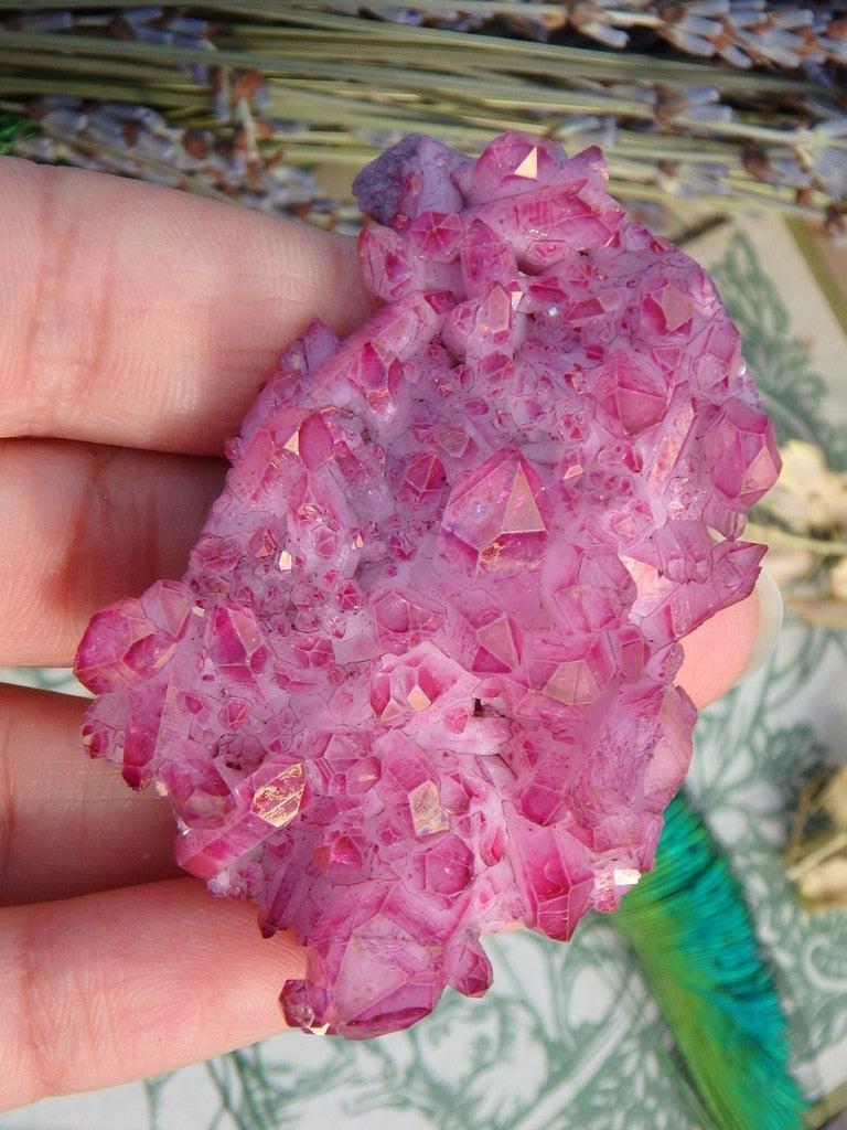 Rose Aura Quartz Cluster 3 - Earth Family Crystals