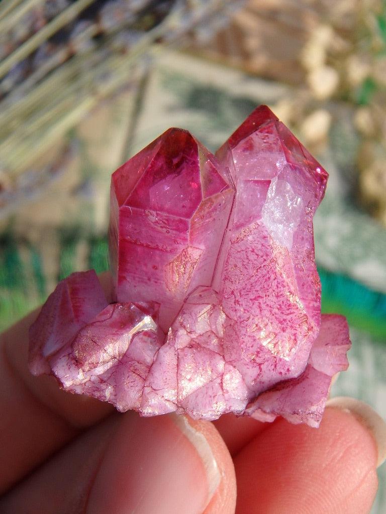 Rose Aura Quartz Cluster 10 - Earth Family Crystals