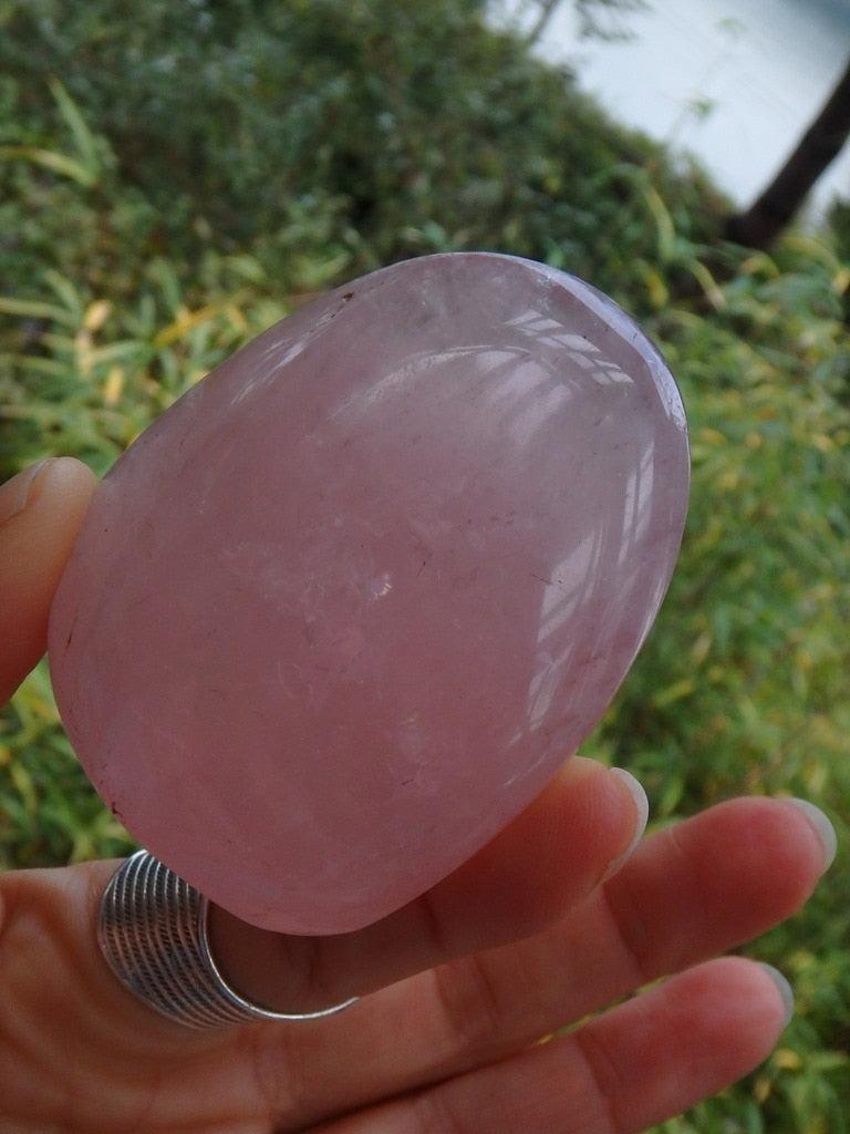 Precious Smooth & Soothing Rose Quartz Palm Stone - Earth Family Crystals