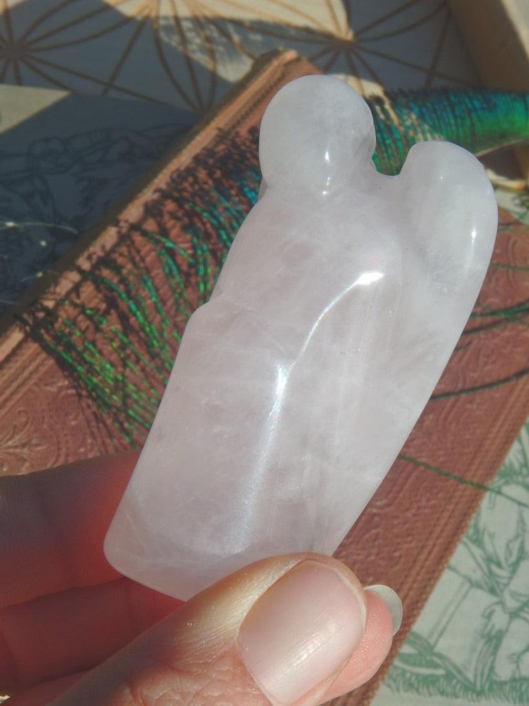 Sweet Pink Rose Quartz Angel Carving 1 - Earth Family Crystals