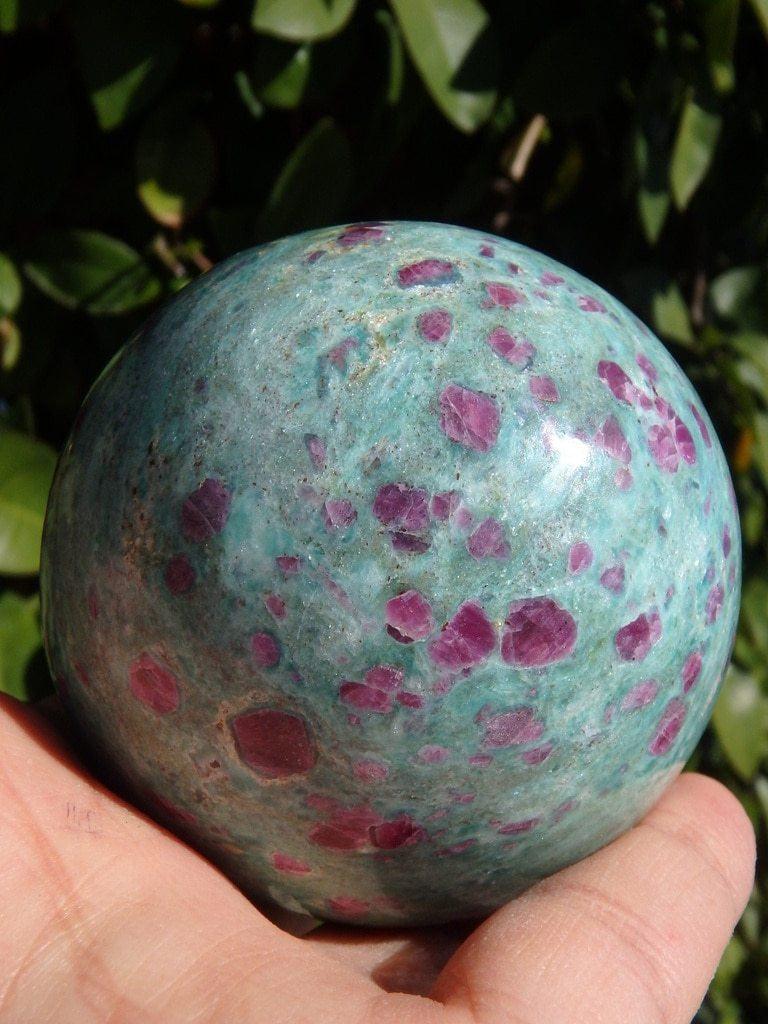 Amazing Large Ruby Fuschite Sphere With Mega Ruby Inclusions Sphere - Earth Family Crystals