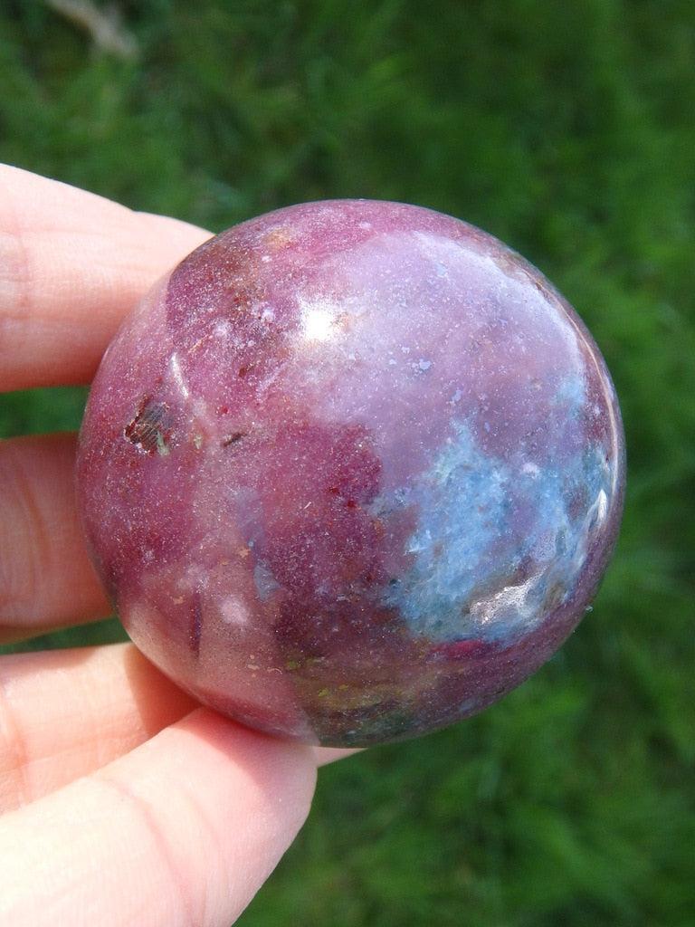 Superb Combo! Rare Ruby Kyanite Gemstone Sphere Carving - Earth Family Crystals