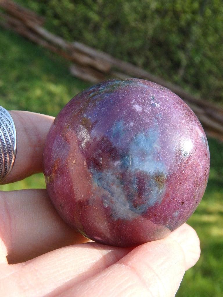 Superb Combo! Rare Ruby Kyanite Gemstone Sphere Carving - Earth Family Crystals