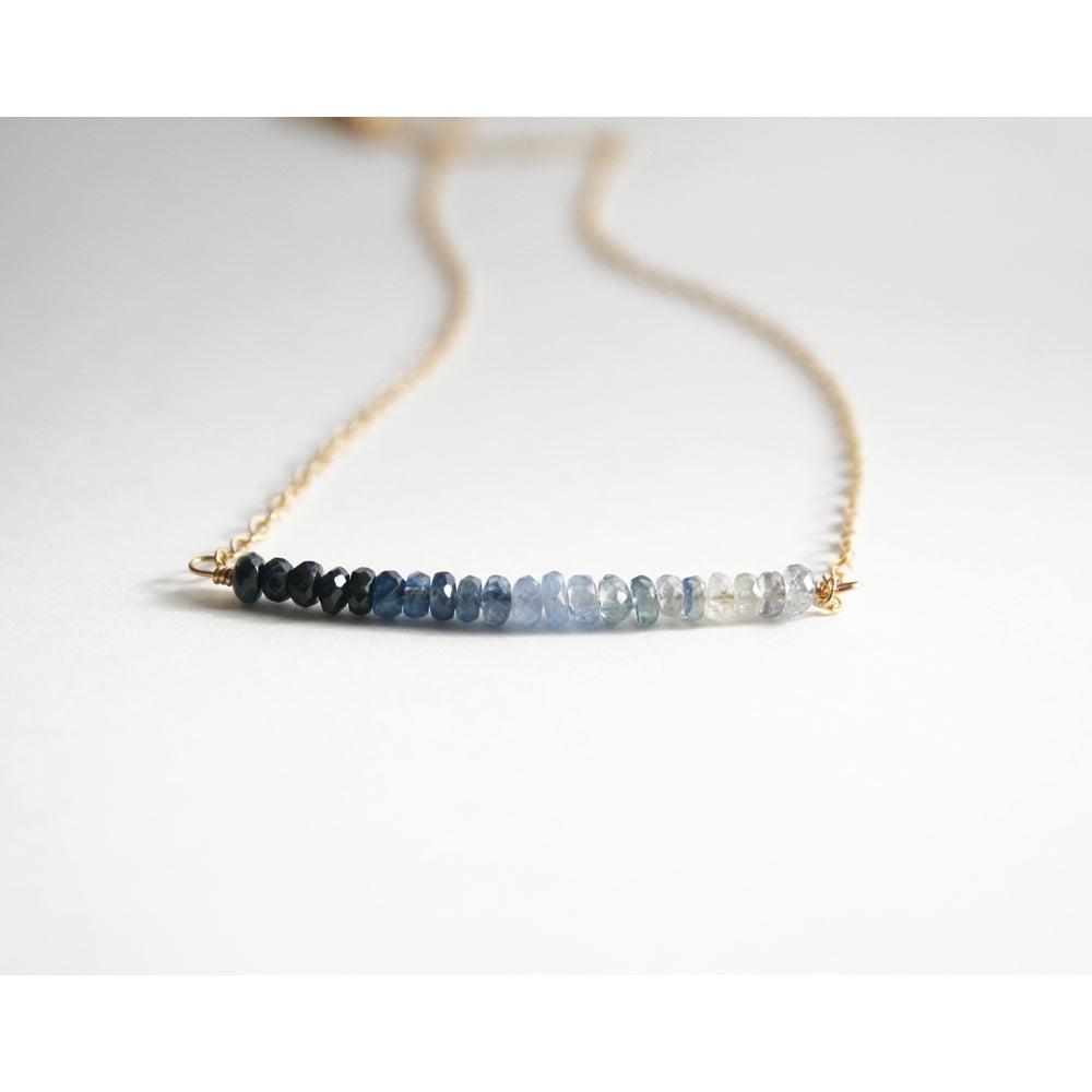 *PRE-ORDER* Sapphire Ombre Handmade 14K Gold Fill Necklace on 18" Chain - Earth Family Crystals