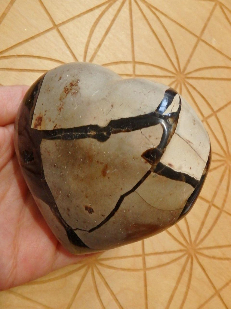 Septarian Druzy Geode Puffy Heart Carving - Earth Family Crystals