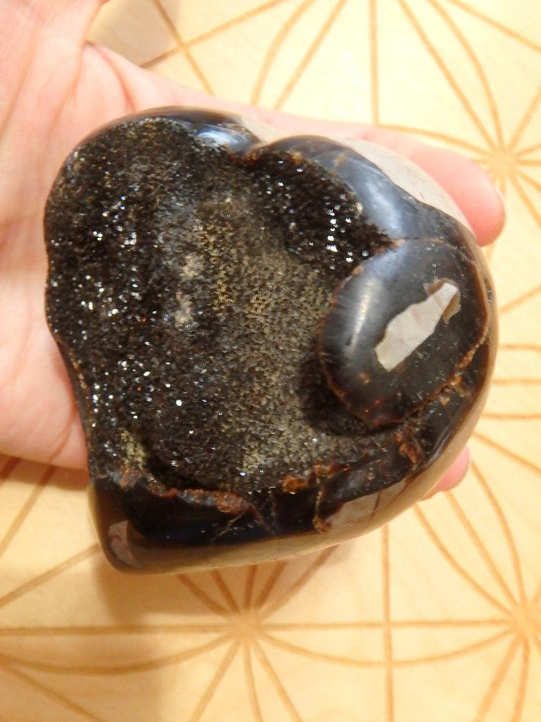 Septarian Druzy Geode Puffy Heart Carving - Earth Family Crystals