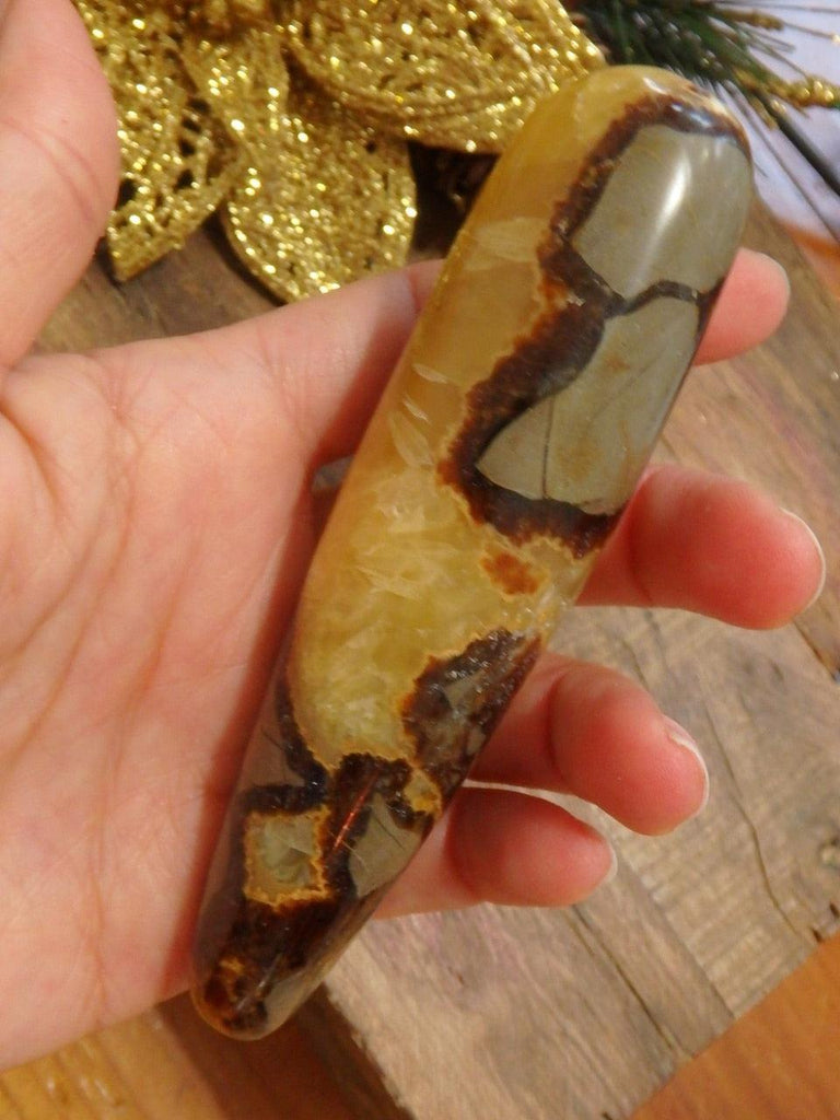 Soothing Golden Septarian Wand Carving~Ideal for Massage! - Earth Family Crystals