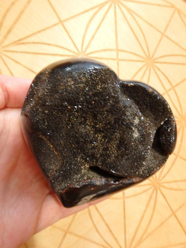 Septarian Druzy Geode Puffy Heart Carving - Earth Family Crystals