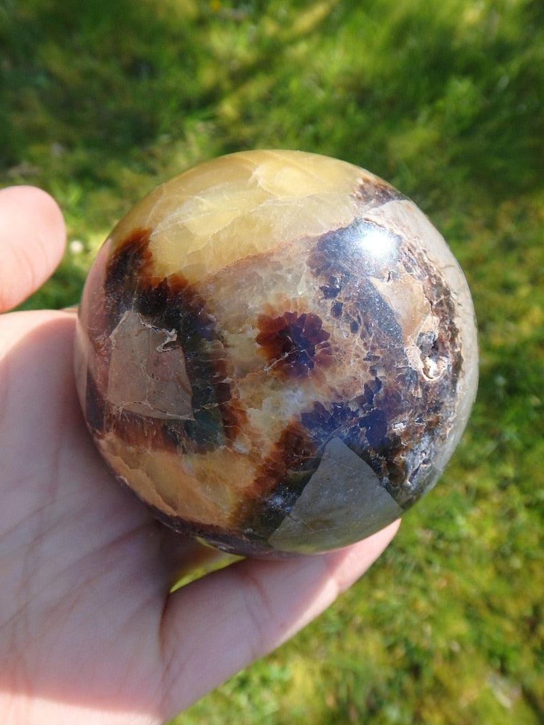XL Superb Septarian Gemstone Sphere With Caves - Earth Family Crystals