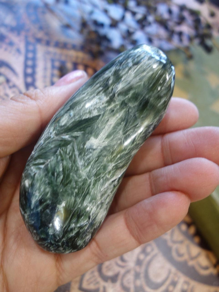 Perfect Massage Stone! Seraphinite Gemstone Specimen - Earth Family Crystals